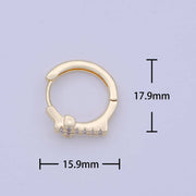 Minimalist Cross Gold Hoop Earring
