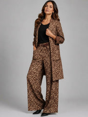 Stylish Animal Print Long Jacket
