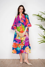Embroidered Eyelet Print Dress