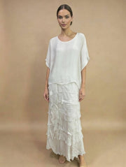 Stretchy Shredded Layered Maxi Dress