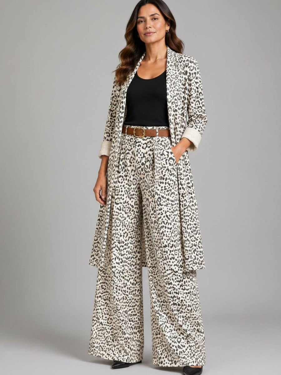 Stylish Animal Print Long Jacket
