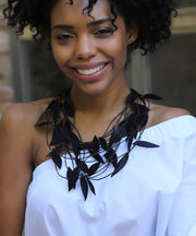 Handmade special design leather leaf jewelry set