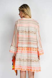 Printed Cotton Short Dress
