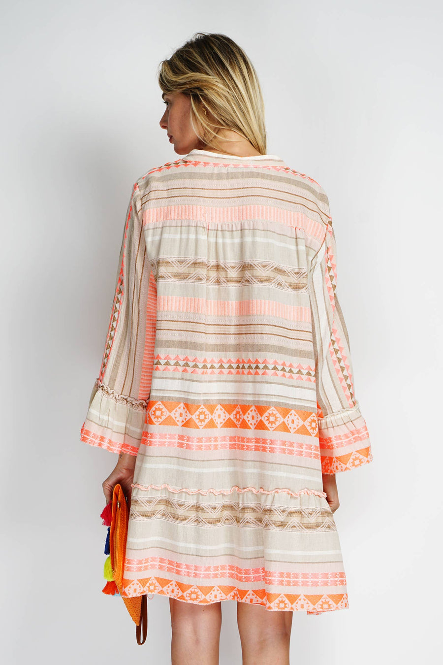 Printed Cotton Short Dress