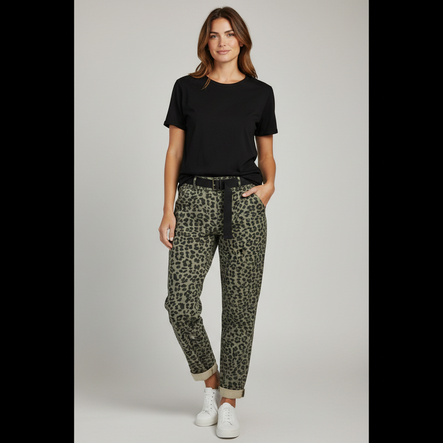 Animal Print Belted Magic Pants