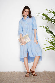 Embroidered Cotton Shirt Dress